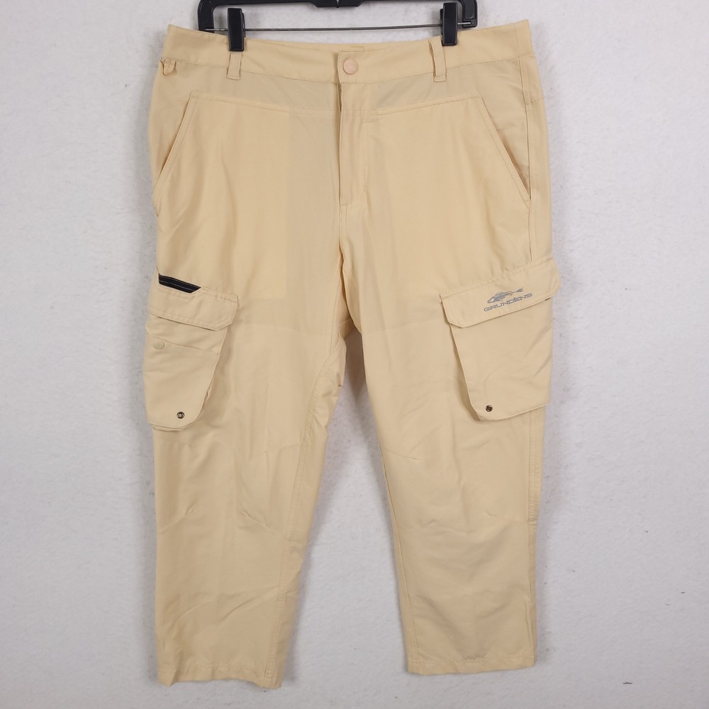 Grundens Cargo Fishing Pants Mens 36 Short Tan Outdoor Techwear